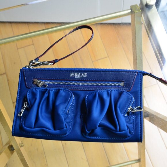 MZ Wallace Navy Blue Nylon Wristlet Wallet - Picture 1 of 9